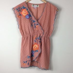 Flying Tomato Size S Embroidered Floral Scallop
